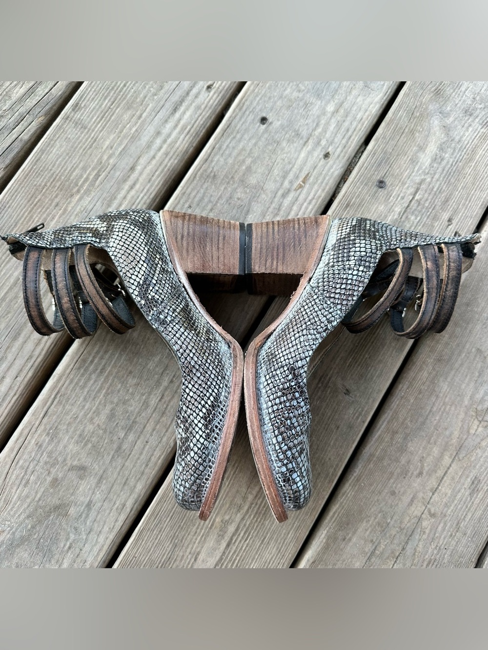 Freebird by Steven Randi Blue Multi Snake Python Heel 9 - Picture 3 of 14